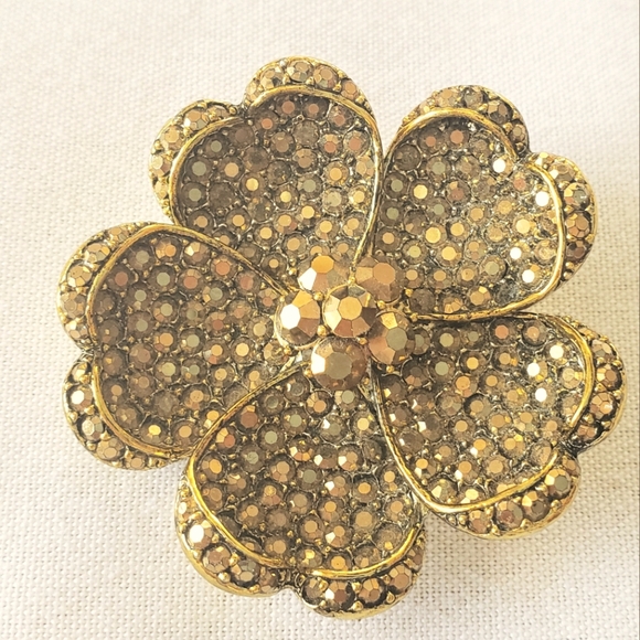 Vintage Hollycraft Large brooch pin Pretty Rhinestones - Picture 2 of 7